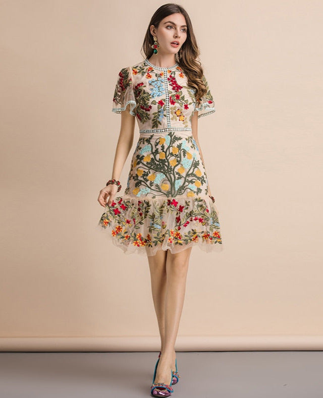 LINDA EMBROIDERED DRESS limited edition