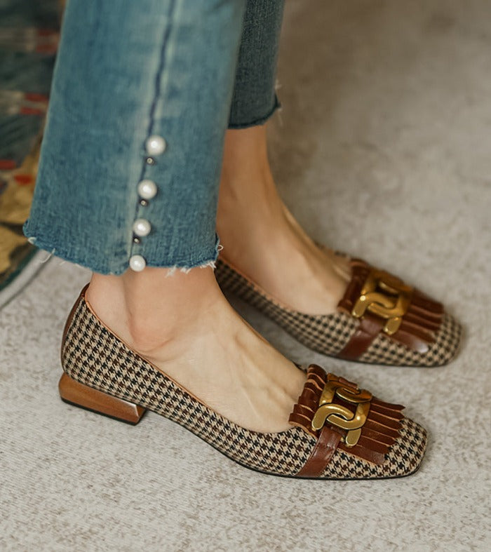 PETRA CHECK LOAFERS